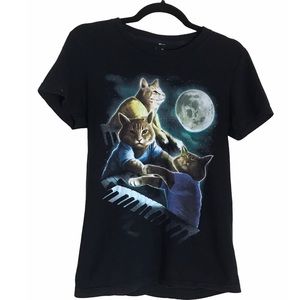 CLEARANCE Three Keyboard Cat Moon t-shirt
